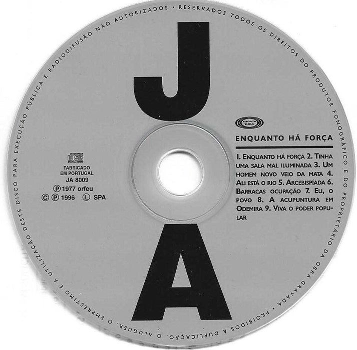 José Afonso	- - - - -		Enquanto Há Força	- - - - -	CD