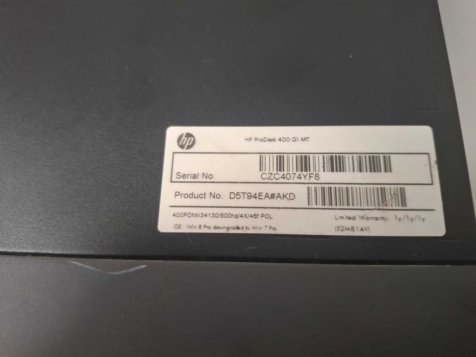 Komputer HP Prodesk 400 G1 MT I5 4460 8GB RAM