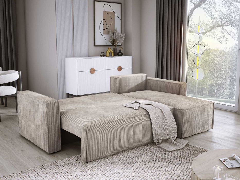 Narożnik z funkcją spania KENZO sztruksowy! Kolory do wyboru!