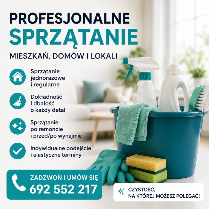 Usługi sprzątania domów, mieszkań, biur i firm