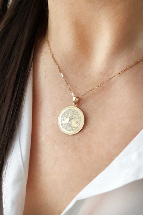 Złota zawieszka drzewko próba złota 585