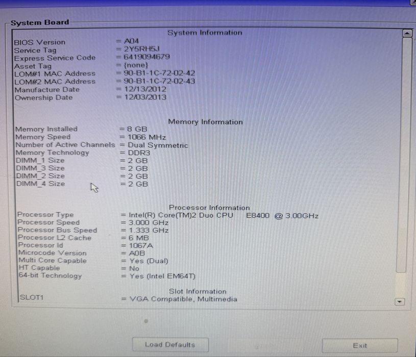 Dell Optiplex XE Intel C2D E8400/8GB RAM/HD6450