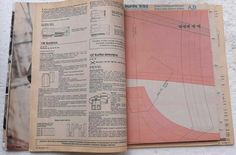 BURDA 9/1993+ wykroje-wersja polska