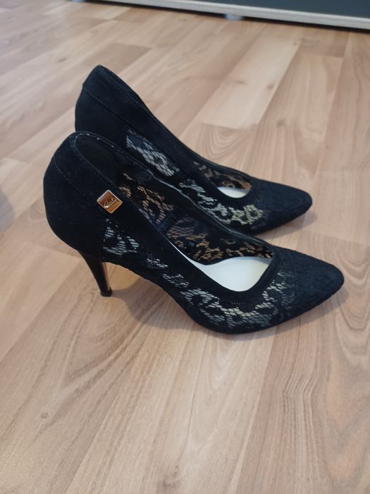 Buty czarne koronka Jenny Fairy 38