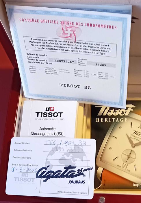 Tissot Heritage cronómetro automático COSC edição limitada