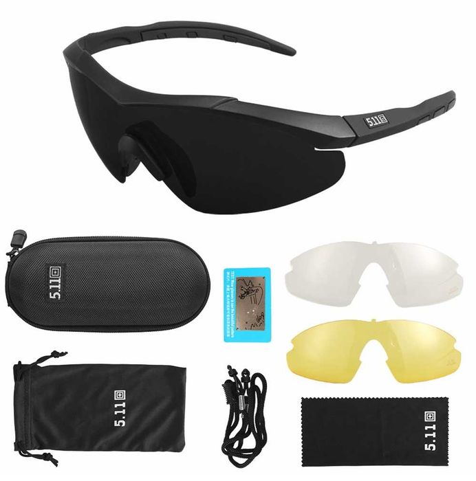 Тактичні Окуляри 5.11 Aileron Shieldз поляризацією із 3 лінзами black