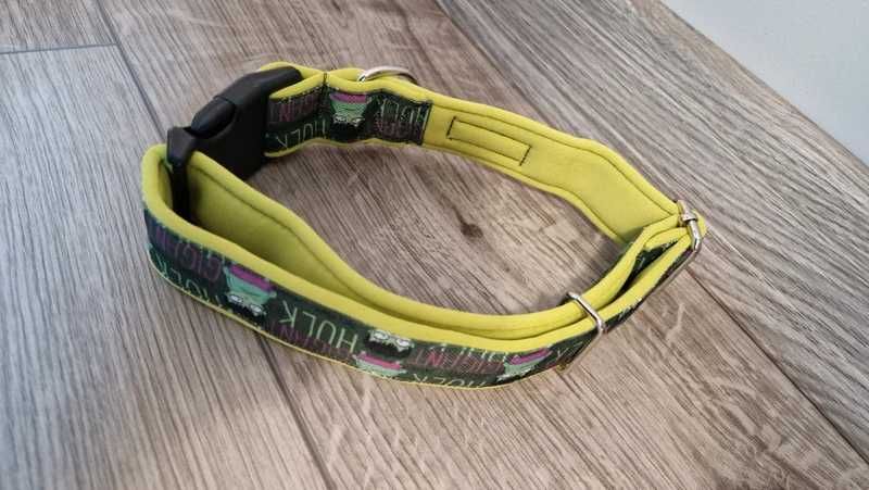 Obroża dla psa szeroka handmade Marvel Hulk brudoodporna Kendog