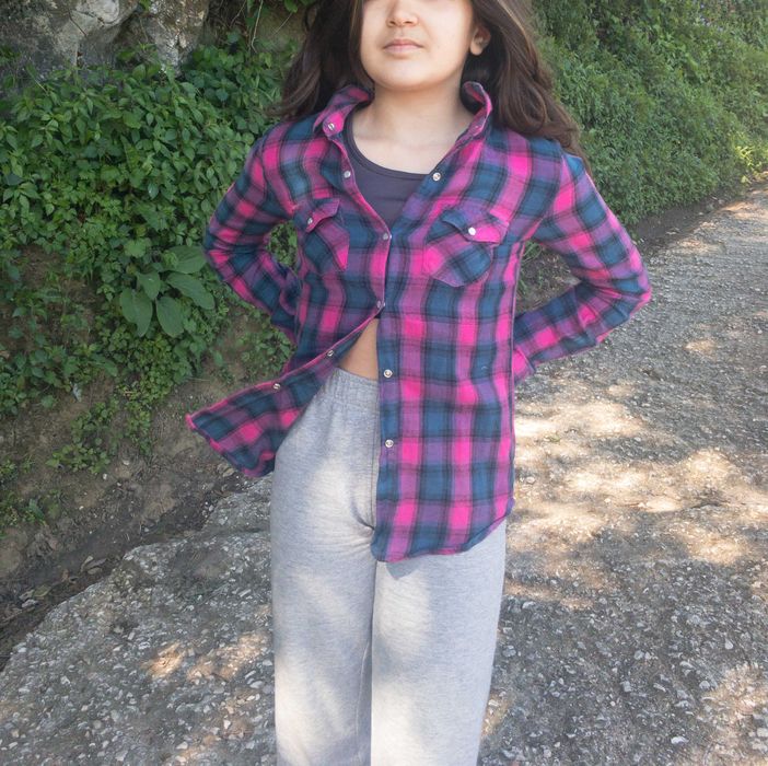 Camisa de flanela de quadrados 10-11 anos