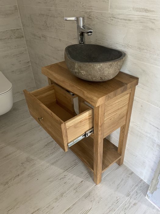Szafka do łazienki dębowa pod umywalkę loft 100% dąb