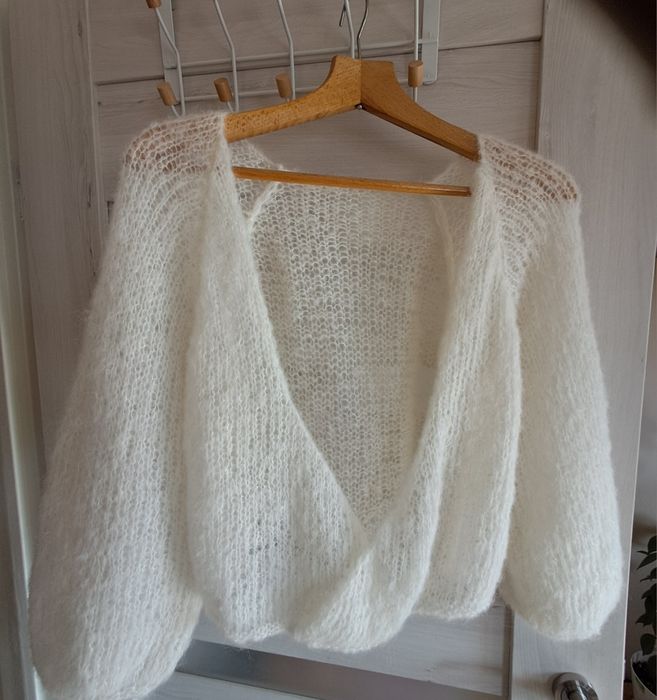 Piękny sweterek do ślubnej sukni.Handmade.