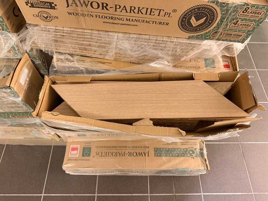 parkiet FD CHEVRON dąb kolor Bianco Elegance