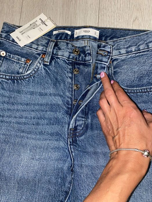 Жіночі прямі джинси блакитні сині Mango denim розмір -М