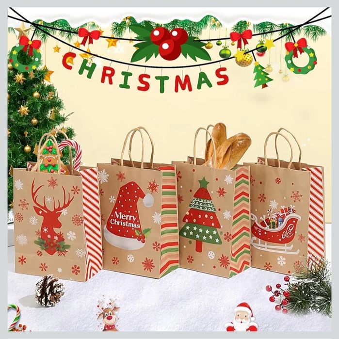 Papierowe torebki prezentowe Bożonarodzeniowe 14szt