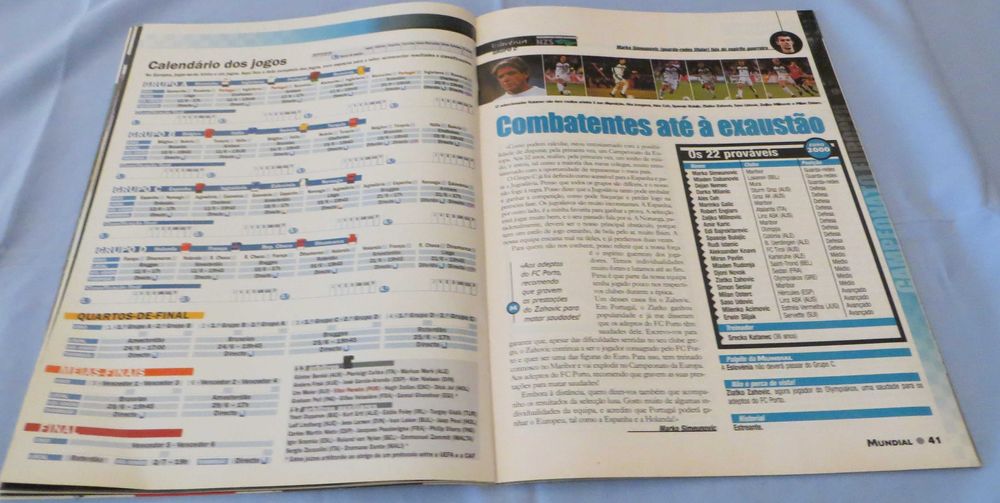 Revista futebol Mundial "Euro 2000" Os melhores, c/ poster Sabry  Novo