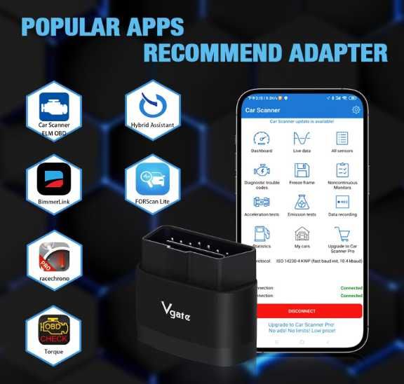 Автосканер Vgate iCar Pro 2S Bluetooth 5.3 для IOS/Android OBD2 ELM327