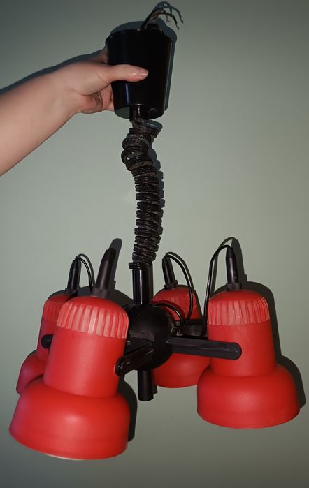 Люстра-трансформер на 4 плафони (регульована висота, рухомі споти)