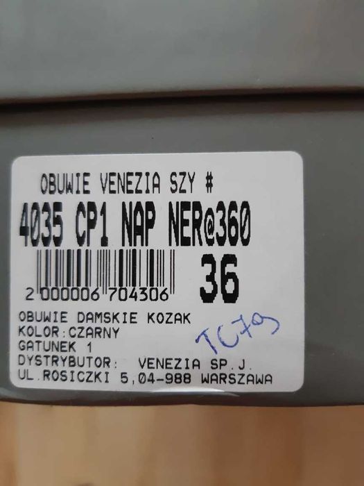 Kozaki czarne skórzane Venezia