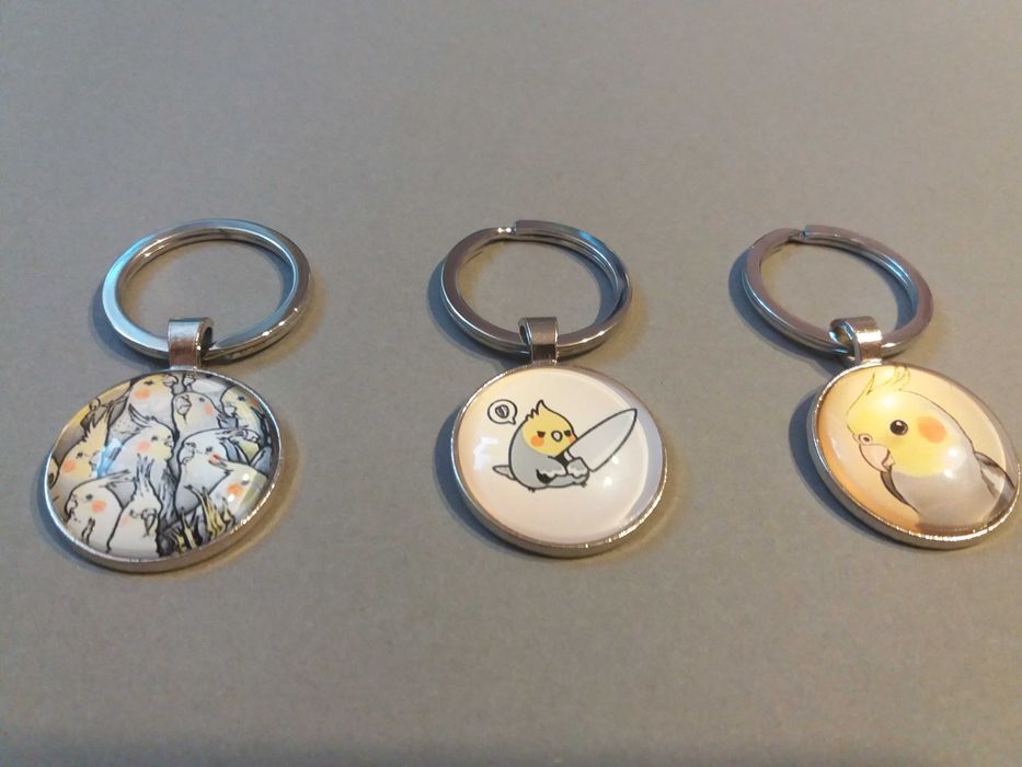 brelok do kluczy papuga nimfa 3 sztuki