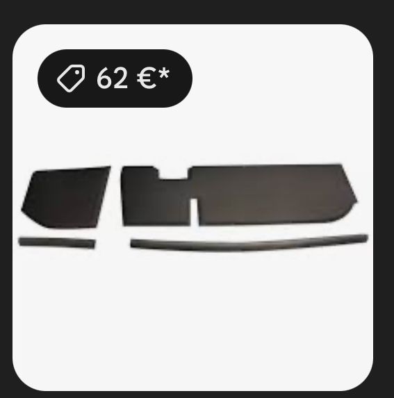 Borrachas forro da prateleira do tablier Citroen 2cv