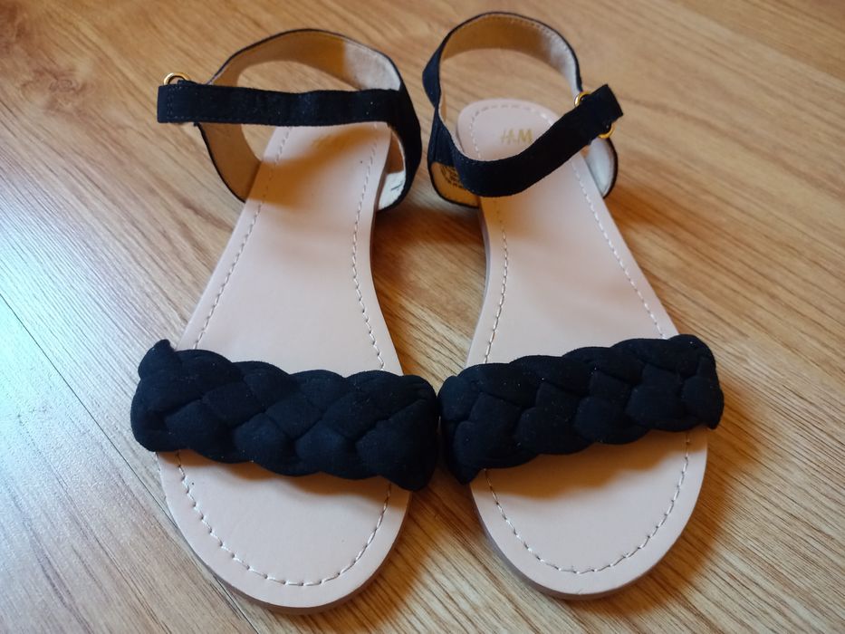 Buty lato sandały paski czarne klapki nowe 35 H&M