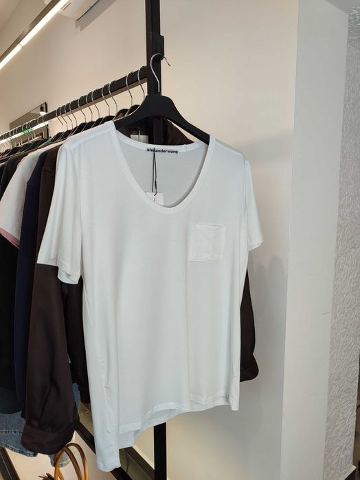 Футболка Alexander Wang Classic Pocket Tee White