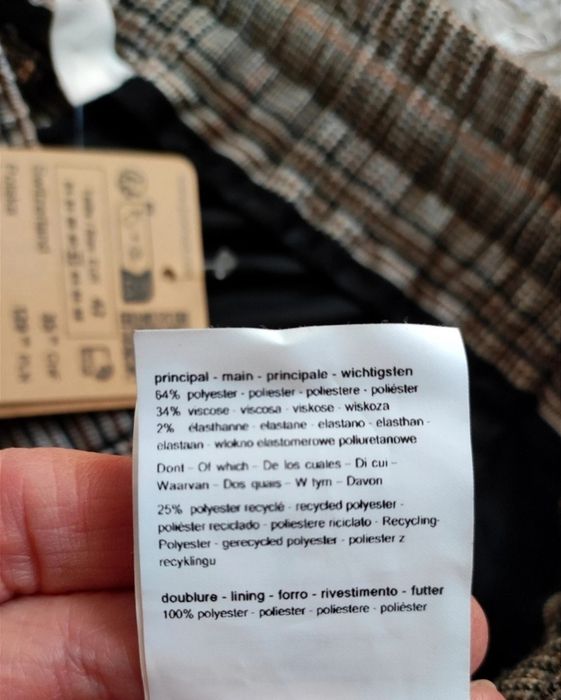 Spodnie damskie w kratkę Promod
