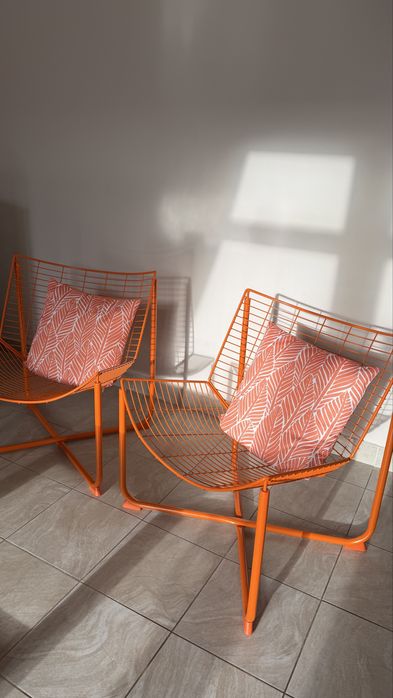 Metalowe krzesła IKEA + poduszki gratis