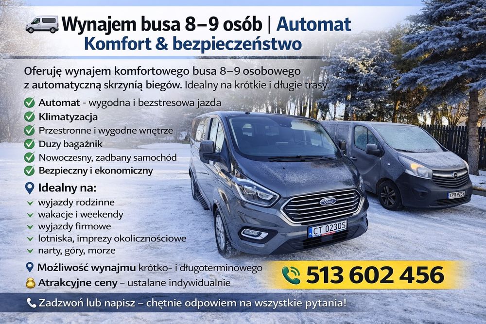 Wynajem Opel Vivaro Ford Custom