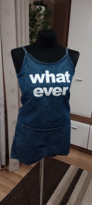 Kombinezon dziewczęcy letni jeans rozm 152