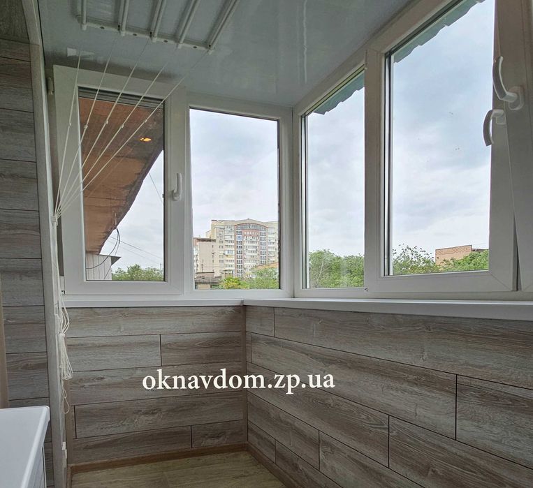 Балкон с разваркой. Балкон под ключ. Євідновлення. Внутенняя отделка