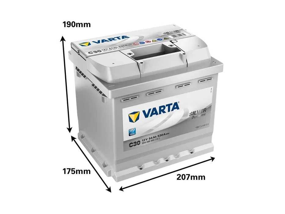 Аккумулятор Varta C30 12V 54Ah 530A (EN) -/+ 2023 год в чудовому стані