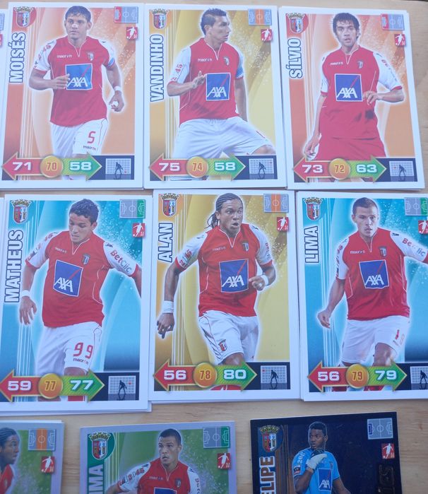 14 cartas/cromos/ Braga Adrenalyn xl 2010-11