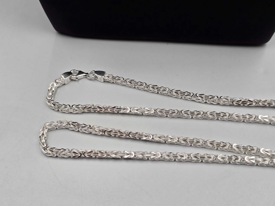 NOWY Srebrny łańcuszek 925 KRÓL Królewski Kostka |Plus Lombard KŁODZKO