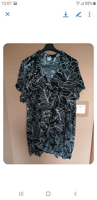 Dłuższa bluzka koszulowa, koszula damska wiskoza rozm.  48/50/52  5XL