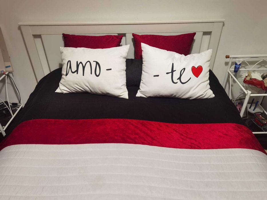 Cama de casal branco luroy 160x200