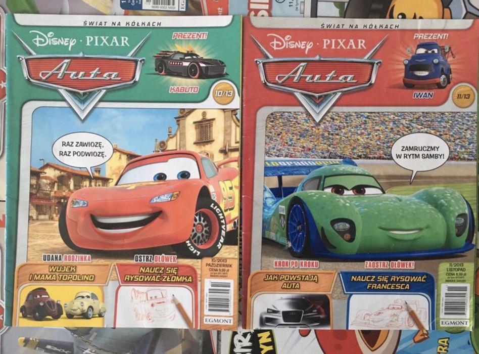 Zestaw gazetki disney pixar auta samoloty plakaty