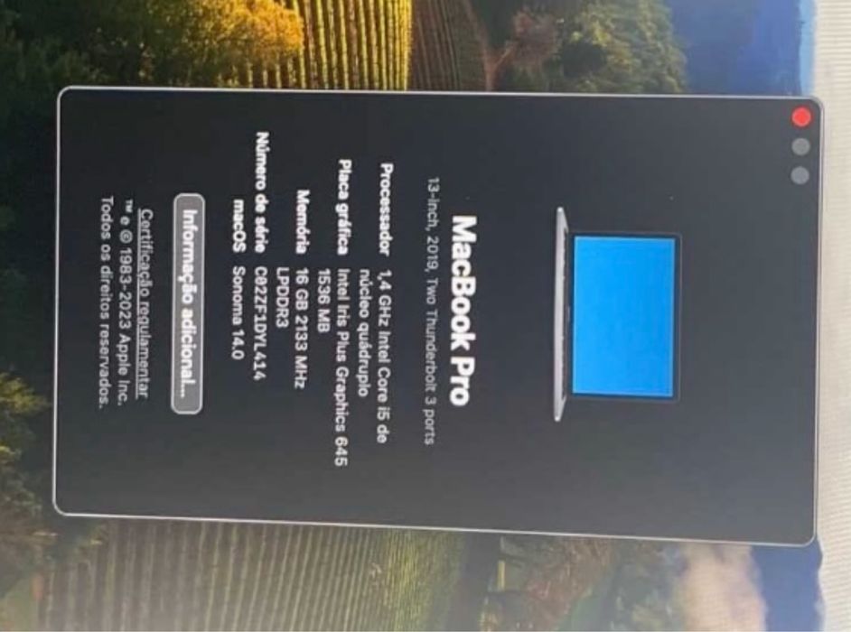 MacBook Pro 2019, 16 GB, 256 GB, Damaged64284458635137121