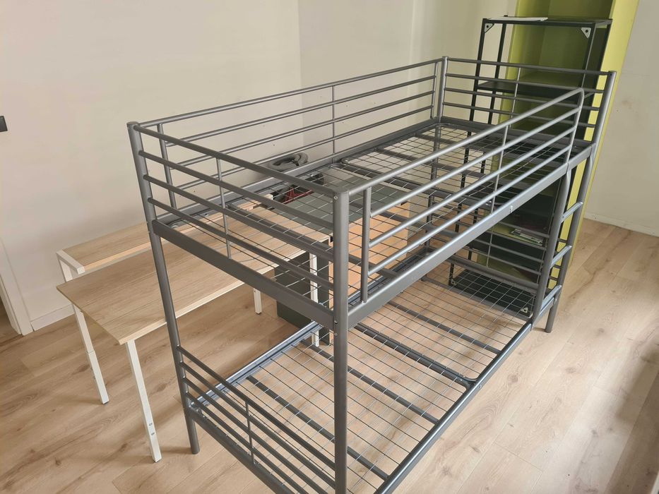 Łóżko piętrowe IKEA SVÄRTA (srebrne) – solidne, okazja!