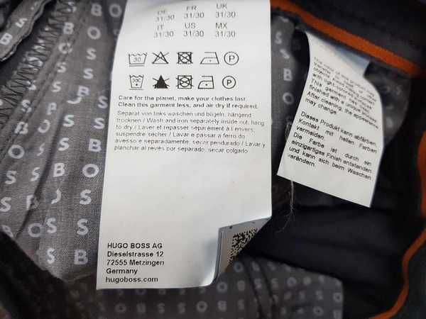 Męskie spodnie Hugo Boss Schino Slim Orange - nowe oryg. szare W31/L30