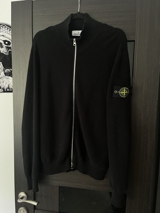 Чоловіча кофта Stone Island Stretch Rws Wool Zip-Up Black