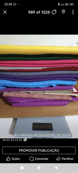 Feltros disponíveis para artesanato