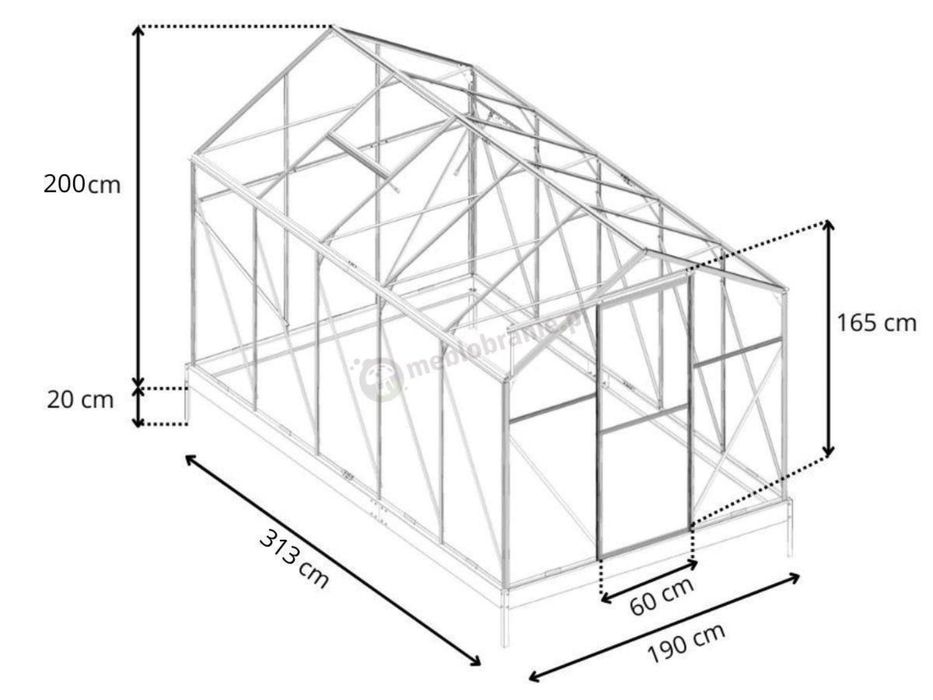 Szklarnia 2x3m czarna poliweglan