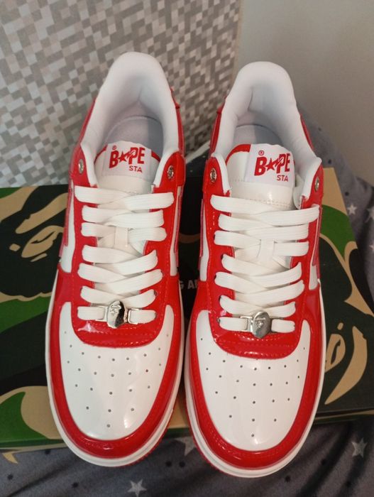 A Bathing Ape Red White Low