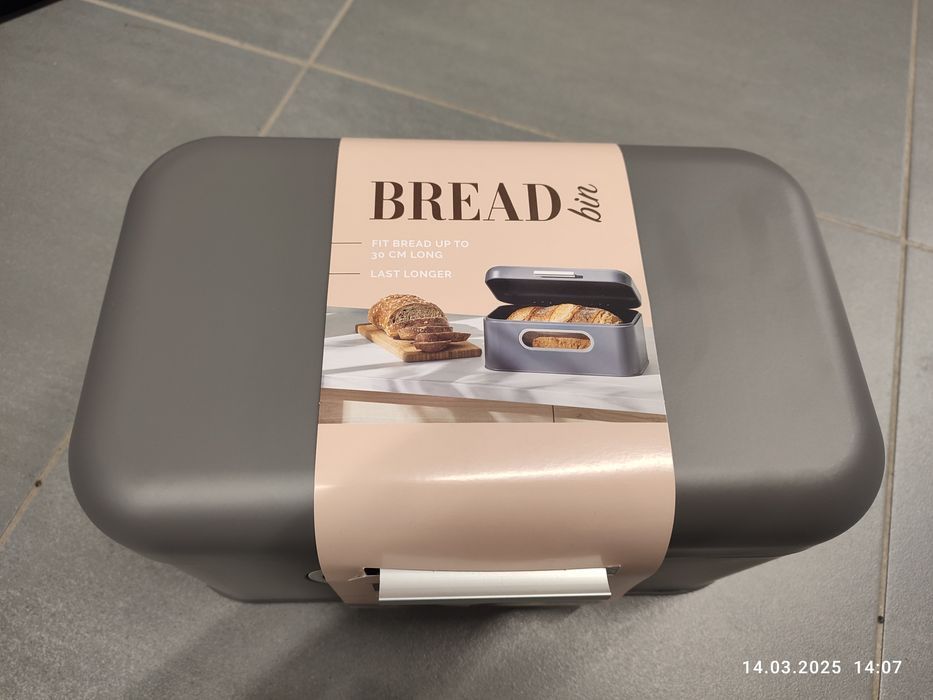 Nowy szary chlebak pojemnik na chleb