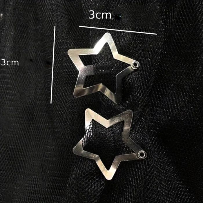 NOWE 10 sztuk Spinki Gwiazdy Gwiazdki srebrne do włosów 3 cm