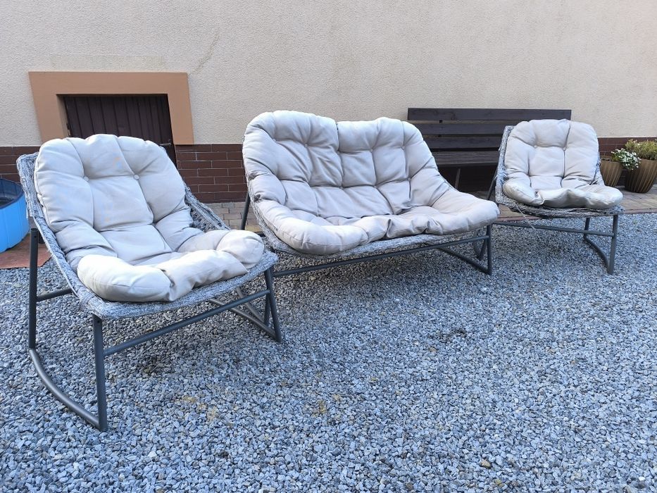 Komplet wypoczynkowy do ogrodu / na taras – wygodna sofa i fotele