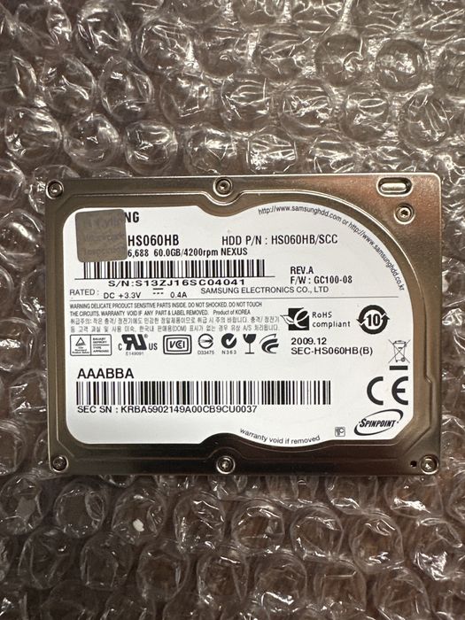 Hard drive for laptop 60GB Samsung64584639187969120
