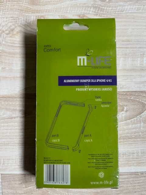Aluminiowy bumper (ramka) M-Life do Apple Iphone 4/4S czarny