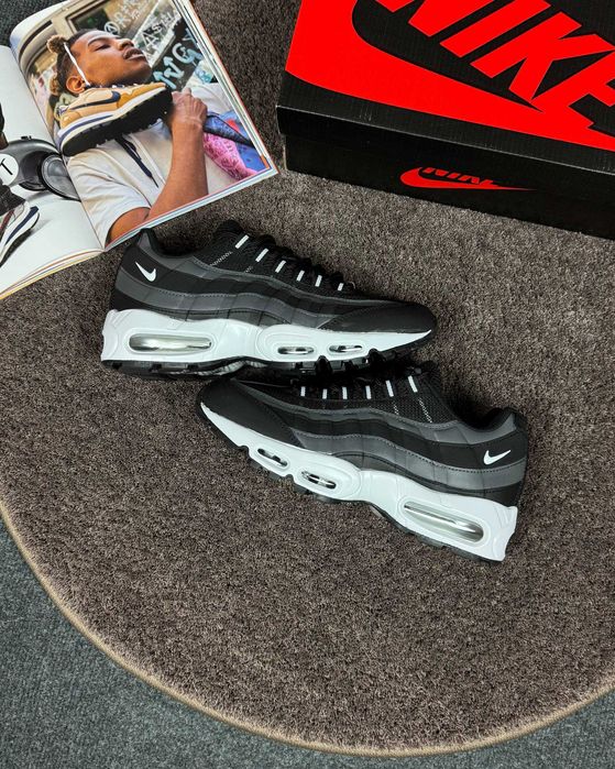 SALE! Nike Air Max 95 Black Grey 36 37 38 39 40 41 42 43 44 45 46 найк