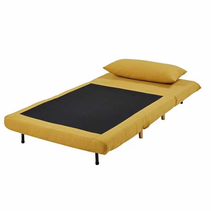 Sofá-cama 1 lugar NION Maison du Monde - Amarelo mostarda (clic-clac)